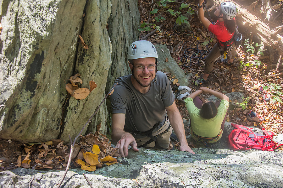 Photo climbing session at Raven Rock Hollow, October 16, 2016. IndyVision Photography 2016.